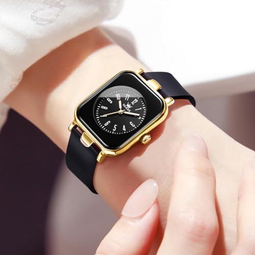 Elegant Gold and Black Waterproof Analog Watch for Women - Luminous, Easy to Read Fashion Timepiece - Image 2
