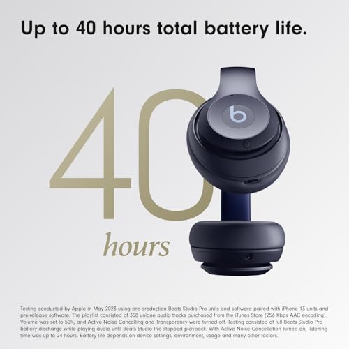 Beats Studio Pro - Wireless Bluetooth Noise Cancelling Headphones - Personalized Spatial Audio, USB-C Lossless Audio, Apple & Android Compatibility, Up to 40 Hours Battery Life - Navy by Beats - Image 4
