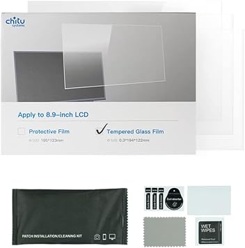 chitu systems 2PC Tempered Glass Protective Film for Anycubic Photon Mono X/Elegoo Saturn 8.9 inch LCD Screen, PJ089Y2V5/TM089CFSP01 Protector Tempered Film 2PC