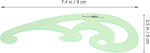 Miniatura 7 de VICASKY 6 plantillas de dibujos geométricos, plantillas de plástico con forma de reglas, plantilla de círculo de plástico, herramienta de dibujo