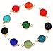 Forise 10pcs New Fashion Faux Druzy Quartz Jewelry Connector Round Resin Stone Fit for Charms Jewelry Making Bracelet Accessories