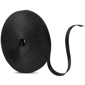 30m Klett Kabelbinder, 20mm Klettband Beidseitig Klettverschluss Selbstklebend Klettbandrolle Wiederverschließbar für Innenbereich und Außenbereich (Schwarz)