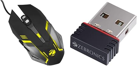 ZEBRONICS-Transformer-M with a High-Performance Gold-Plated USB Mouse: 6 Buttons, Multi-Color LED Li