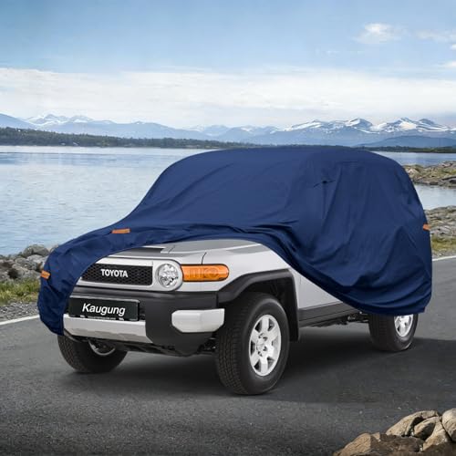 Image of Kaugung Custom Fit SUV Car Cover for Toyota FJ Cruiser (2006-2017), Heavy Duty Waterproof All Weather Outdoor Protection, Breathable Full Exterior Cover with Vent, Rain Sun Snow UV Proof