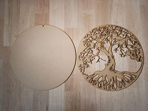 Large Wooden Celtic Tree of life Sign Wall Art Door Hanging Plaque - 6 mm MDF Ready to paint (60cm)
