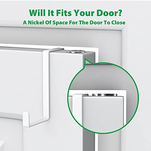 Over The Door Hooks 10 Pack, Z-Shaped Door Hanger Hook Fits The 1 3/8” And 1 3/4” Door Widths, Reversible Sturdy Metal Over Door Hooks For Hanging Clothes, Coats, Towels And Shoe Organizers (White) #TOP4