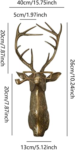 Deer Head Ornaments, Deer Head Wall Art Animal Head Art Decor, Animal Head Wall Decor For For Home Wall Mount Decoration Decorative Gold Deer Antlers Wall Decor #TOP1