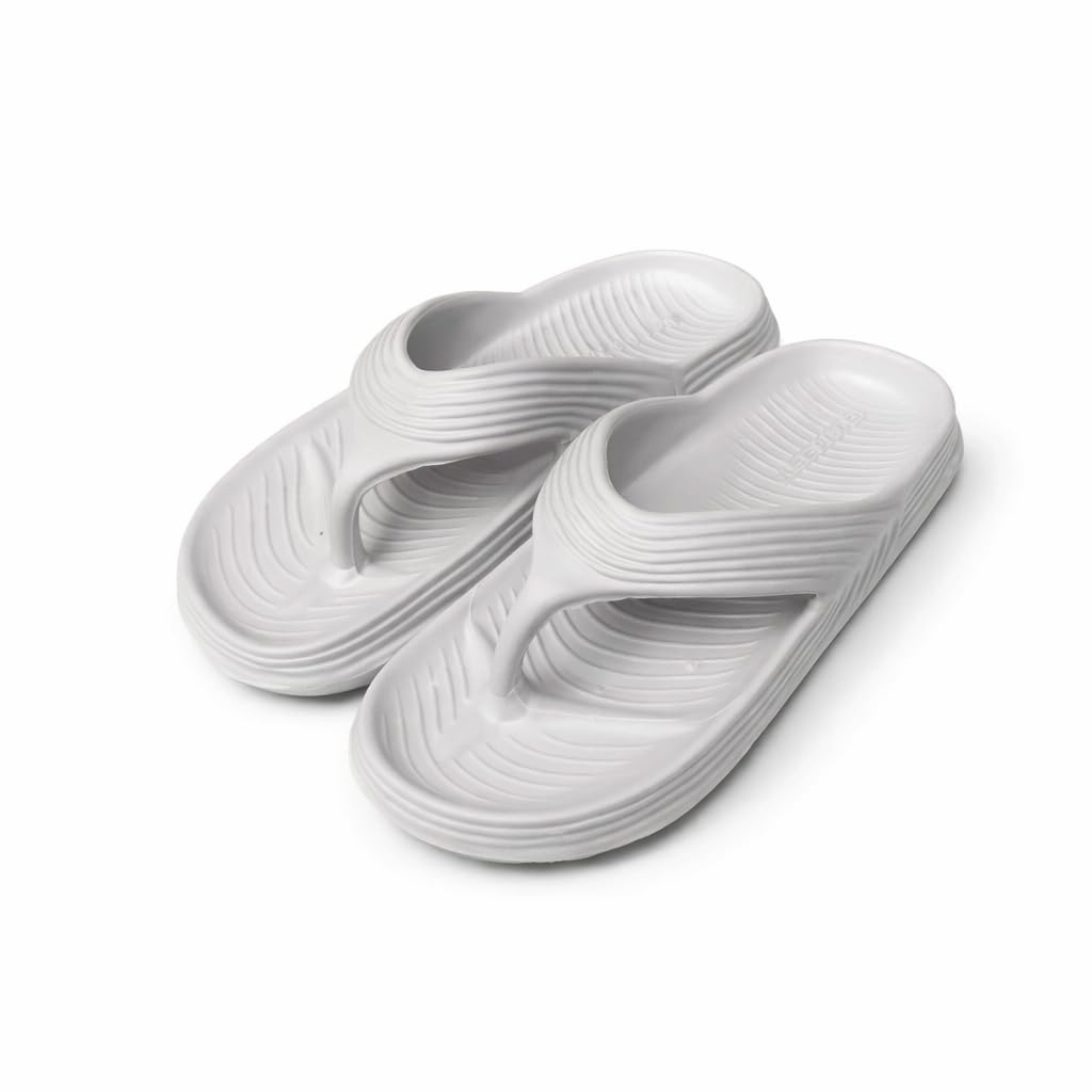 comfort plus Men's Waterproof Slippers, Lightweight Summer Casual Flip-Flops, White-picture-43