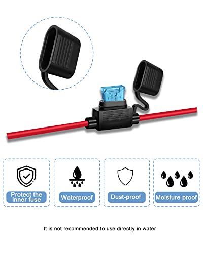 5 Pack 12 Awg Inline Fuse Holder - Automotive Replacement Fuse Holder With 60 Pcs (2A, 3A, 5A, 7.5A, 10A, 15A, 20A, 25A, 30A, 35A, 40A, 50A) Atc/Ato Standard Blade Fuses #TOP3