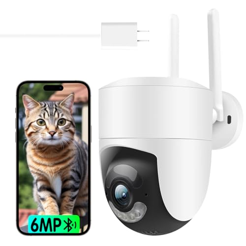 【2025年1月新機種】 AESTIQUO 600万高画素 防犯カメラ 屋外 監視カメラ 小型 Bluetoothペアリング 5G対応 6MP 自動追跡 ワイヤレス 360° 屋外 家庭用 センサーライト 動体検知 防犯対策 発光 簡単 首振り 遠隔操作 警報通知 見守りカメラ 屋内屋外兼用 夜間カラー撮影 H.265動画圧縮 ネットワークカメラ wi-fi必要 双方向会話 簡単