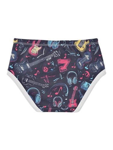 ZZKKO Rock Guitar and Musical Note Girls Underwear Toddler Panties for Girls Comfort Brief Size 2-8T2