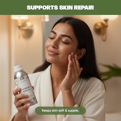 Image of VedaOils Rosehip Seed Oil for Face | 100% Pure Cold Pressed Rosehip Oil for Skin & Face Care | 100ml