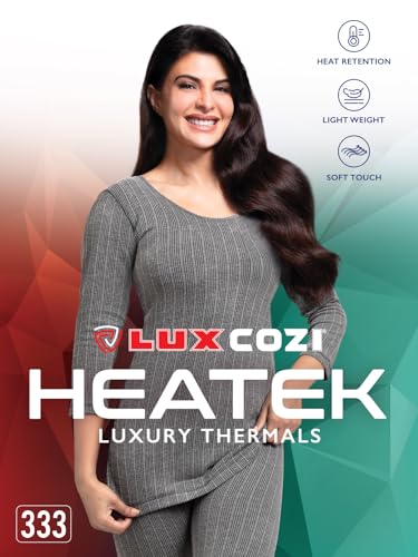 Image of Lux Cozi HEATEK Women's Ultra Soft Cotton 3 /4th Sleeves Thermal Top | Enhanced Flexibility | Deep Neck Ideal for Layering | Pack of 1