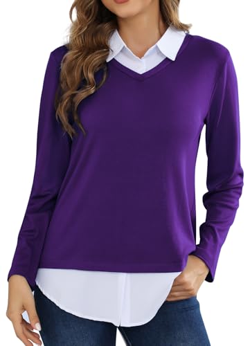 Image of MISS FORTUNE Collared Sweater Women Ladies Womens Long Sleeve Sweaters Tops 2025 Fashion