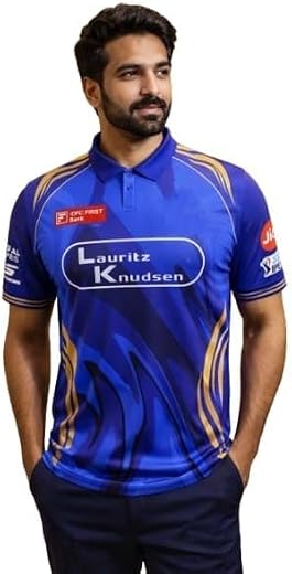 MI 2025 IPL Replica Jersey – Mumbai Indians Official Fan Edition Cricket Polo T-Shirt | Breathable Sports Polyester | Half...