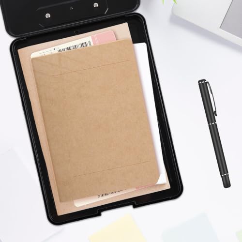 ASelected A4 Clipboard with Storage, Clipboard with Pen Holder, Plastic Clipboards with Compartment, Heavy Duty Storage Box Folder for School, Office, Medical Personnel (Black) - Image 6