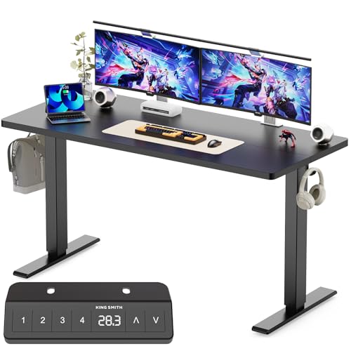 Height Adjustable Electric Standing Desk with Hooks