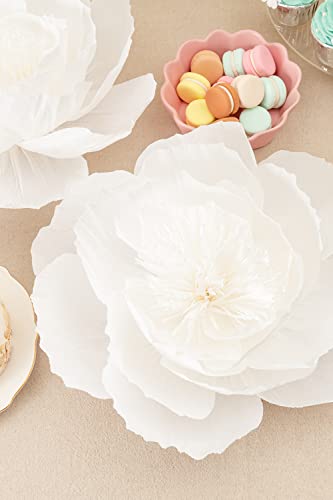 Crepe Paper Flowers Decoration For Wall, Artificial Flowers For Wedding Decor,Flower Backdrop Decor,Baby Shower,Birthday Party,Photo Backdrop,Archway Decor, Nursery Wall Decor… (White 12" ;Set/3) #TOP4