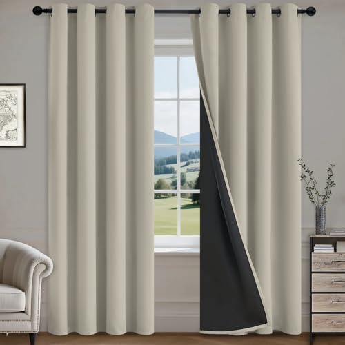 Image of COSVIYA 100% Stone Blackout Curtains for Kids Room 84 Inches Length