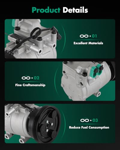 Image of SCITOO AC Compressor fit for Hyundai for Accent 1.5L 1996-2003 | Fast Cooling, Ultra Low Noise (≤72 dB)Air Conditioner Compressor with Clutch, Easy Installation, 9770122060 9770125000