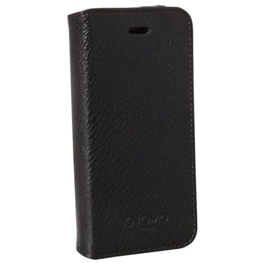 Knomo Läder Folio Skal till iPhone 5C - Svart