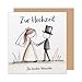 Produktbild Edition Seidel Premium quadratische Glückwunschkarte zur Hochzeit mit Umschlag. Hochzeitskarte Grußkarte Karte für Mann & Frau Brautpaar Spruch die besten Wünsche (HQ161 SW025)