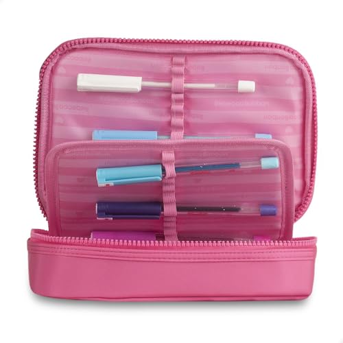 Estojo Rebecca Bonbon Box Nylon Logo Escolar 36 Elásticos (Rosa)