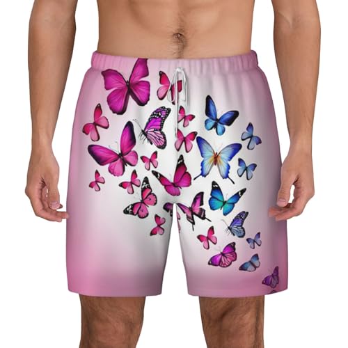 Short de bain homme séchage rapide avec doublure anti-frottement rose