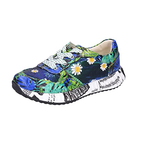 Laura Vita Zapatillas de tallas grandes Multicolor Burton 05 Vert Zapatos grandes para mujer, verde, 42 EU