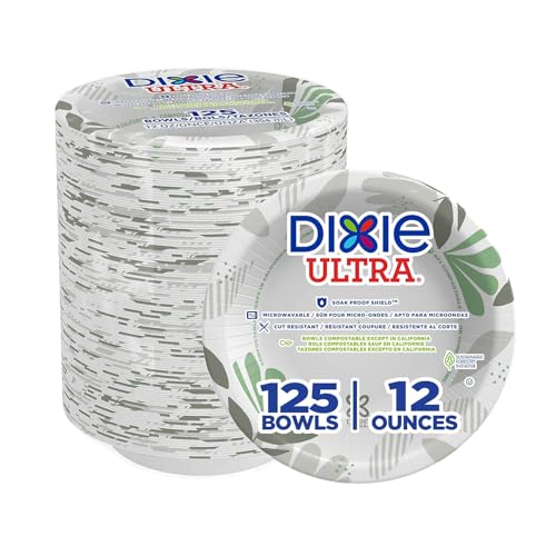 Dixie Ultra SXB12WSPK Bowls, Heavy Weight, 12oz., 125/PK, Pathways/White - Thumbnail 3