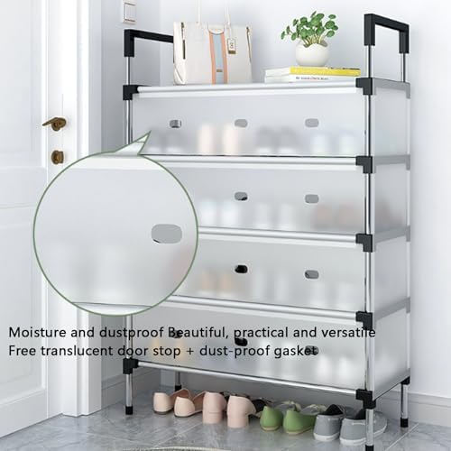 Adjustable Metal Shoe Organizer – Compact Small Shoe Rack for Entryway, Hallway, Bedroom & Foyer Storage – Space-Saving Narrow Cabinet Solution