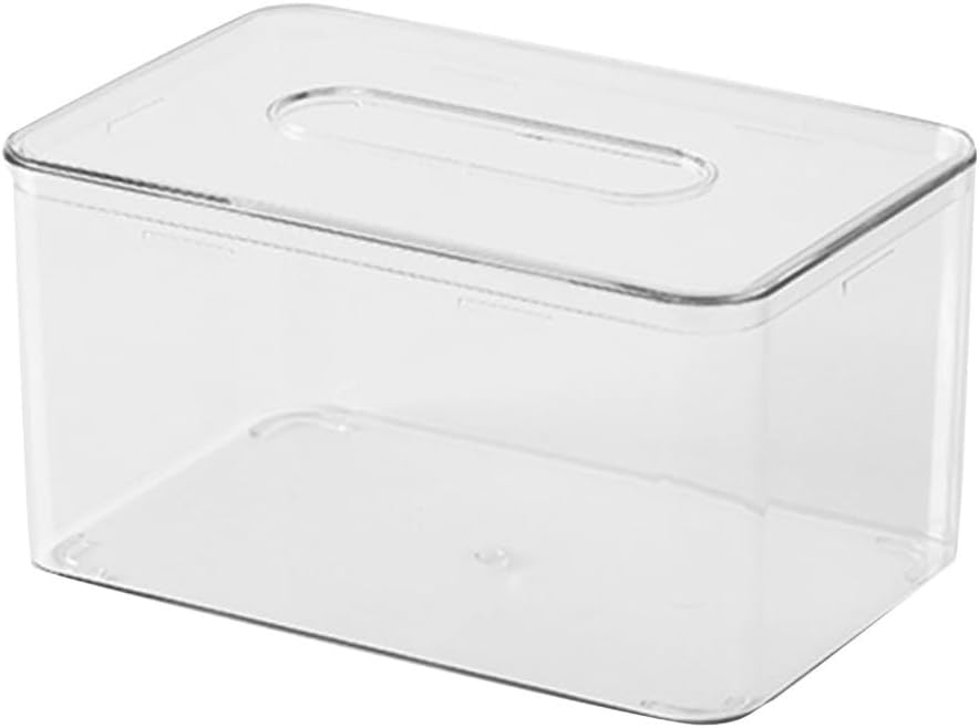 Clear PET Rectangular Tissue Storage Box Modern Space Saving Multi Functional Portable Napkin Box Storage for Home