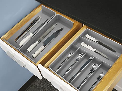 Simple Houseware Expandable Kitchen Drawer Flatware Organizer, Grey #TOP6