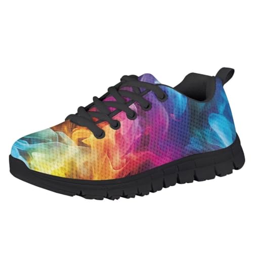 Pinupub Kids Graphic Sneakers for Boys Girls Tie Lace Non Slip Durable Running Walking Sports Shoes