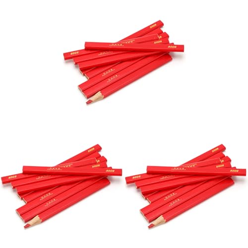 ZJchao 30pcs Carpenter Pencils Woodworking Marking Tool Builders Red Octagonal Pine Woodworking Marking Tool Carpenter Pencils Carpenters Pencils Builders Wood Marking Carpenter 170mm