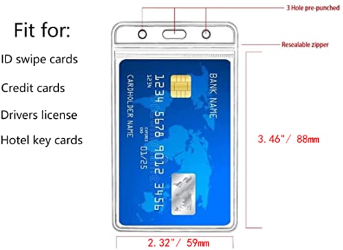 Kingsum Vertical Id Badge Holders Sealable Waterproof Clear Plastic Holder, Fits Rfid/Proximity/Badge Swipe Cards Or Credit Card (6Pcs, Vertical) #TOP1