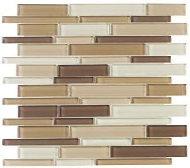 Milano Brown Pencil 12 in. x 12 in. x 8 mm Glass Mosaic Wall Tile