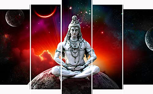 Image of KYARA ARTS Meditating Shiva Wall Painting, Multicolour, Religious, 50 x 30 inch