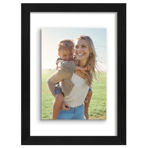 Americanflat 8.5x11 Floating Picture Frame - Engineered Wood - Black
