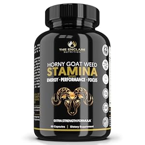 THE ENCLARE NUTRITION Horny Goat Weed for Men & Women with Maca Root Extract, Tribulus, L-Arginine, Ginseng, Saw Palmetto 1000mg Epimedium Icariin Performance, Circulation, Stamina, Energy Pills 60ct