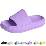 Youecci Cloud Slides for Kids丨Shower Slippers Bathroom Pool Sandals丨Girls Comfy Thick Sole Slippers丨Summer Non-Slip Beach Shoes Purple 1 Little_kid