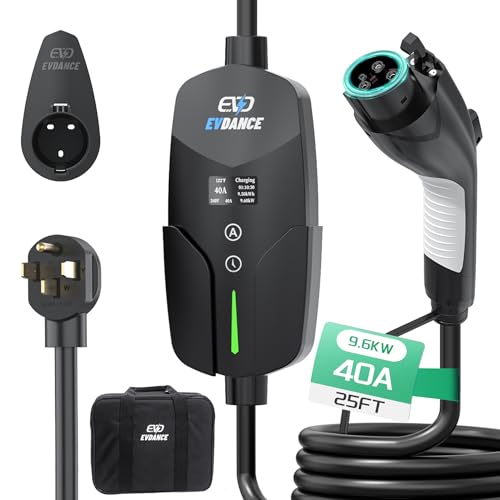 EVDANCE Level 2 EV Charger (40Amp, 240V, NEMA 14-50P), Portable Electric Vehicle Charging Stations EV Charger with 25 ft Charging Cable EV Chargers for Home Level 2