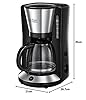 Russell Hobbs Macchina da Caffè Americano Programmabile con Timer 24h, Display LCD, Filtro Lavabile, Piastra Riscaldante, Funzione Stop-Goccia, Caraffa in Vetro 12 Tazze 1000 W – Adventure 24010-56