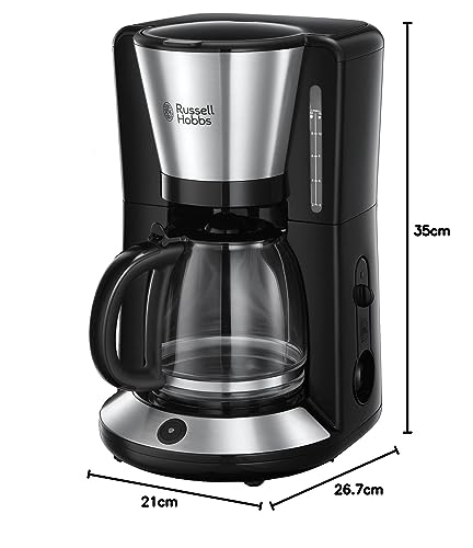 Russell Hobbs Macchina Caffè Americano - Con Filtro per Estrazione e Aroma ottimali - Max 10 tazze; Caraffa in Vetro da 1.25 L; Piastra riscaldante; Spegnimento automatico; 1100 W; Adventure 24010-56 - immagine 3