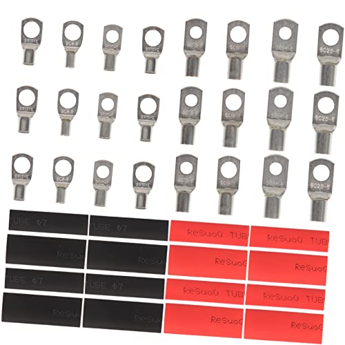 Conectores de terminales de batería SOLUSTRE kit terminales de anillo tubos termorretráctiles