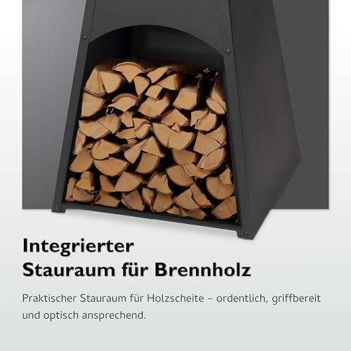 tepro Holzkohlegrill Plancha Säulengrill Waco (60 x 80 cm) silber