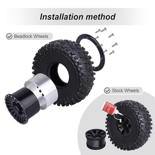HobbyPark 4pcs RC 2.2" Crawler Tires Mud Terrain Super Grip Soft Height 144mm 5.67 inch fit 2.2 Beadlock Wheels Compatible with TRX4 Sport Redcat Everest 10 Axial RBX10 Ryft 4WD Capra 4WS w/Foam by Hobbypark - Image 4