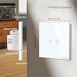 Naigebrol Smart Light Switch，Neutral wire required，Multi-Way Control，Works with Alexa，Google Assistant，With Safety Door，86 * 86mm UK/EU Standards，Glass surface, LED Backlight 1Gang White - Image 4