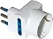 Produktbild Dreifach-Platzsparende Stecker-Adapter 2 Steckdosen 16A + 16A Bypass +1 Schuko Maurer