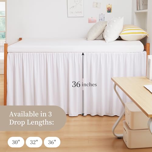 MEILA Dorm Bed Skirt, Twin XL with 36 Inch Drop, White by MEILA - Used condition - Image 6
